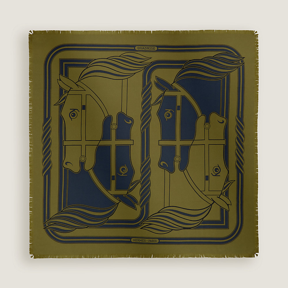 HERMES スカーフ QUADRIGE シルク100% Quadrige fringed scarf 80 | Hermès USA
